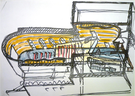 Disegni di studio - Ristrutturazione per l' Auditorium dell'Accademia Nazionale dei Lincei, Roma